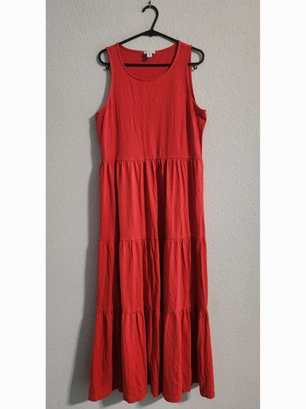 J. crew Red Sleeveless Tiered Knit Cotton Maxi Dress size XS